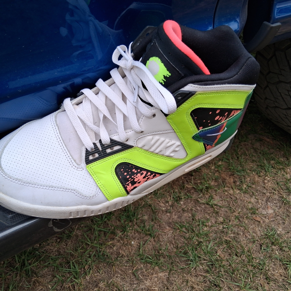 Nike White and Neon Green Sneakers